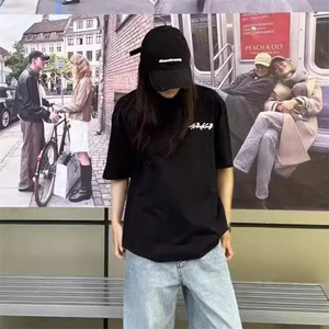 万针全刺绣工艺抖音得物高品质260克重磅纯棉双纱美式高街短袖T恤图片