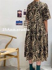 复古图腾连衣裙，女装连衣裙，25Ann·Studio