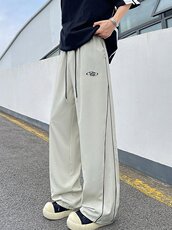 K929新款长裤宽松运动裤大码休闲裤潮牌美式垂感直筒裤，女装休闲裤，星座304A-1