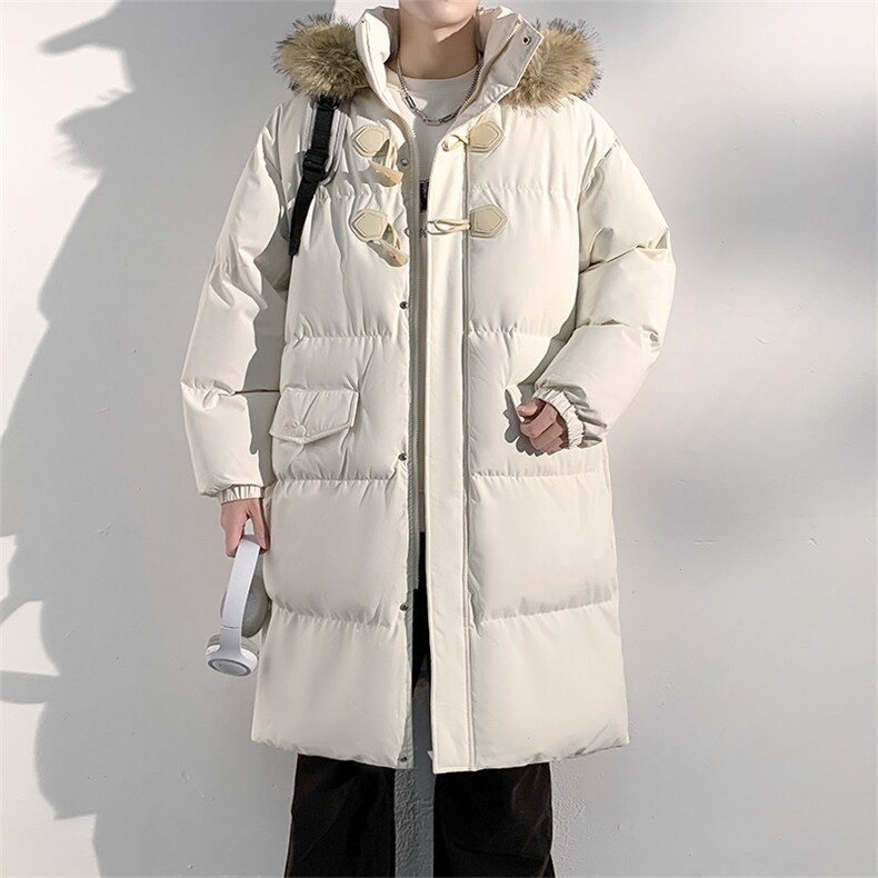 现货中长款棉衣男冬季加厚棉袄宽松连帽毛领棉服外套M107-P120,男装棉衣,星座308B-2