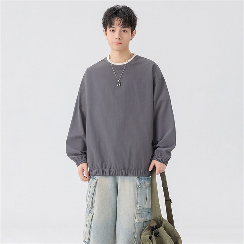 Y6000P29港风撞色拼接圆领卫衣男潮流百搭上衣外,男装卫衣,星座1204