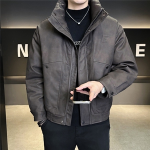 新标90绒 美式皮衣羽绒服男冬季2025新款休闲外套A313-887-P305图片