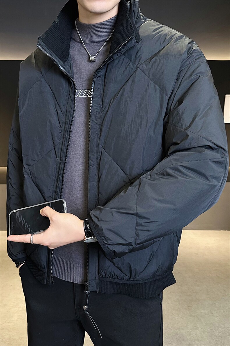 90新标白鸭绒羽绒服菱格设计假两件保暖外套YR3136-P269,男装羽绒服,电商D342