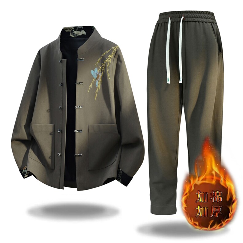 2025风刺绣加棉加厚套装，男装休闲套装，星座1206-2（原A206-2）