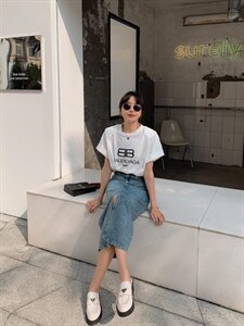 牛仔半裙图片