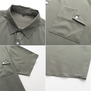 2021年夏季新款纯色衬衫男白底平铺短袖衬衫DS-C407-CS302-P35图片