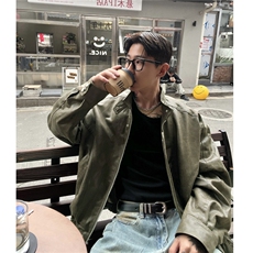 现货蜡洗龟裂纹两色高品质水洗做旧夹克W2509P128，男装夹克，电商C313