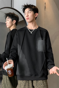 L到8XL2025秋季新款重磅解构扎染长袖卫衣男加肥加大码胖子胖人图片