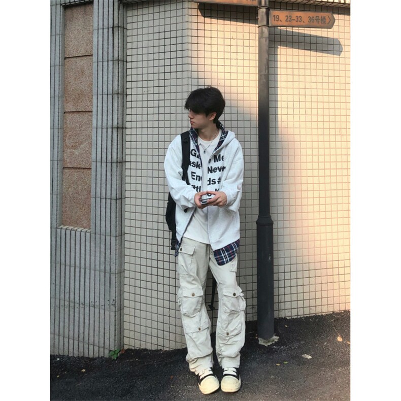 【有货】假两件卫衣男高级感痞帅拼接格子衬衫外套K04LL-特P55,男装卫衣,星座1007（原301D）