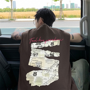 量大优 得物抖音高品质重磅230克美式印花无袖t恤背心WB520 特P18图片