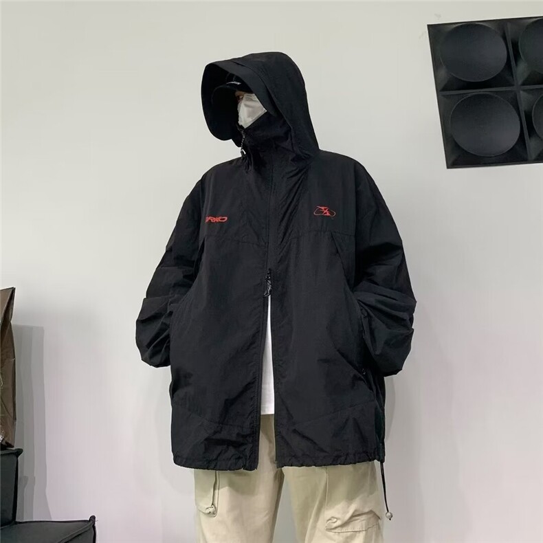 皱真抽绳防晒衣男士韩版潮流户外夏季2024新款ins外套W5778-P46，男装防晒衣，星座412-2