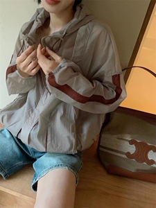 韩系气质连帽防晒衫图片