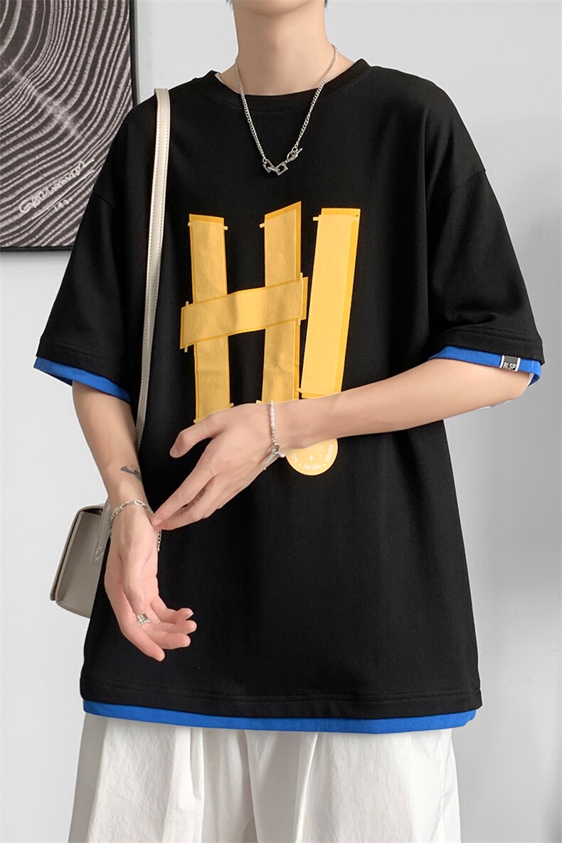 夏季新款男士短袖T恤港风时尚舒适百搭青春帅气潮牌TC3129-P30,男装T恤,星座717