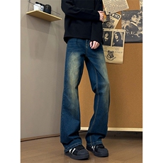 B221美式ins高街百搭修身微喇弹力牛仔裤LK24377-特P38控68，男装牛仔裤，电商B221
