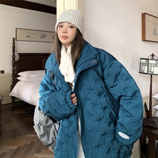 1情侣定制面料港风半高领棉服大码M-5XL棉服外套男8707P125控168，男装棉衣，星座226-2