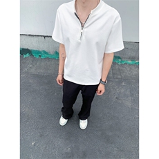 【现货自制】凉感纯色短袖T恤男夏季半拉链立领polo衫T06023TP35，男装Polo衫，星座1004（原星座815-3）