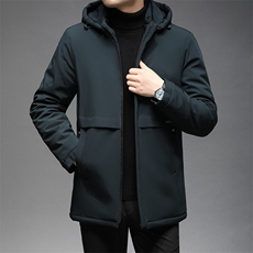 新款中年纯色棉衣男爸爸冬装可脱帽子休闲棉服外套GSNA21555-P150，男装棉衣，电商B212（原钱塘6029）