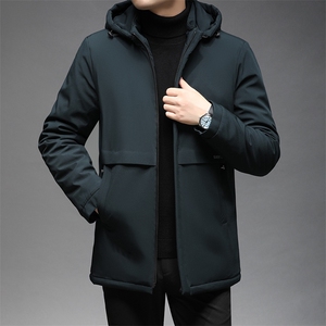 新款中年纯色棉衣男爸爸冬装可脱帽子休闲棉服外套GSNA21555-P150图片