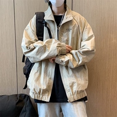 2024新款刺绣立领外套男春秋潮牌潮流情侣宽松痞帅美式夹克，男装夹克，星座716-2