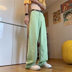 24年春夏季水洗高街vibe直筒宽松阔腿五色牛仔裤NZ2310-P55控78，男装牛仔裤，星座1002-1