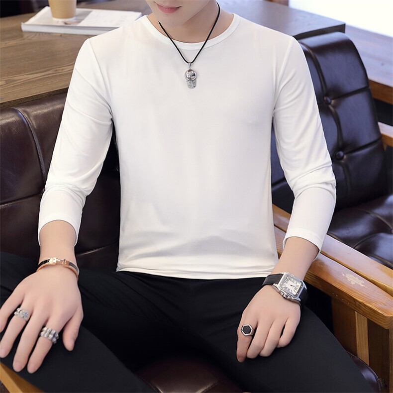 赠品纯色光板长袖T恤男修身韩版时尚打底衫T8888-P7，男装T恤，星座1206-1（原A206-1）