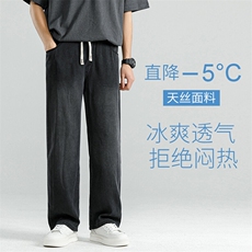 莱赛尔天丝牛仔裤男款夏季薄款潮牌直筒宽松男士冰丝TS12-特P49，男装牛仔裤，星座1006