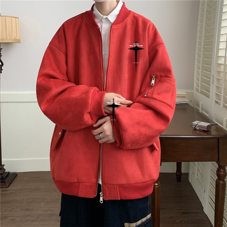 23秋款美式复古麂皮绒飞行棒球服男女夹克外套JF3275-P80控108,男装夹克,电商B370