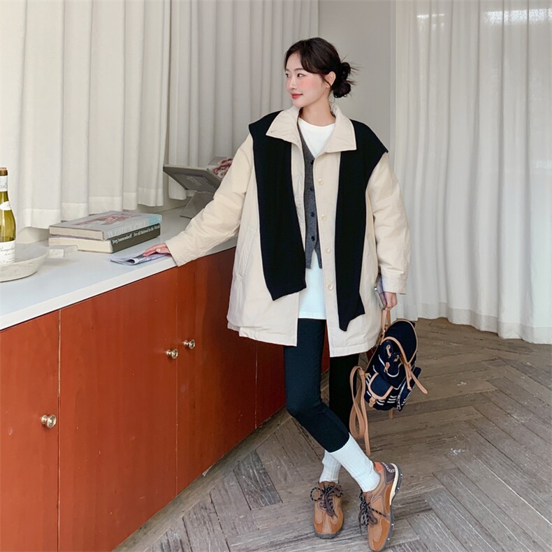 韩版宽松风衣羽绒服+披肩（90绒100-120g)-2C016-9053-P330-K480,女装羽绒服,2C016