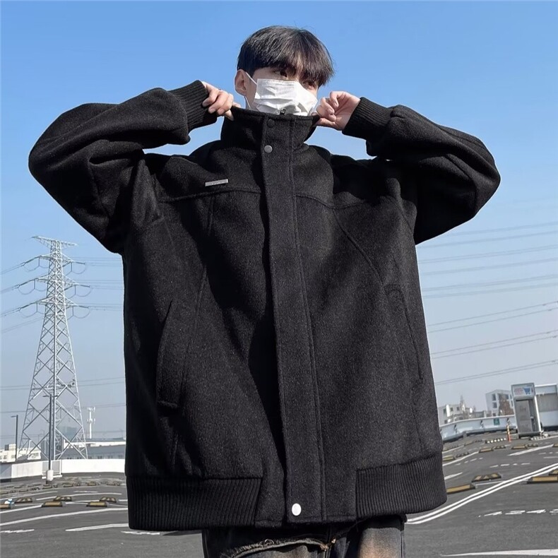 秋冬季美式复古麂皮绒外套男女宽松休闲百搭设计感小众棉衣外套潮,男装棉衣,星座410-6（原星座1304-1）