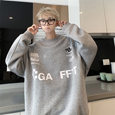 420克重磅华棉圆领机车印花卫衣W2315-P50，男装工装外套，电商A036A