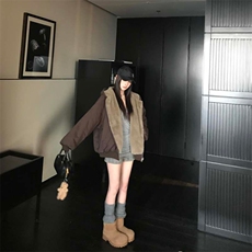 两面穿现货重磅短款座山雕棉衣男女双面穿毛毛绒棉服加厚外套，男装棉衣，电商A486-1