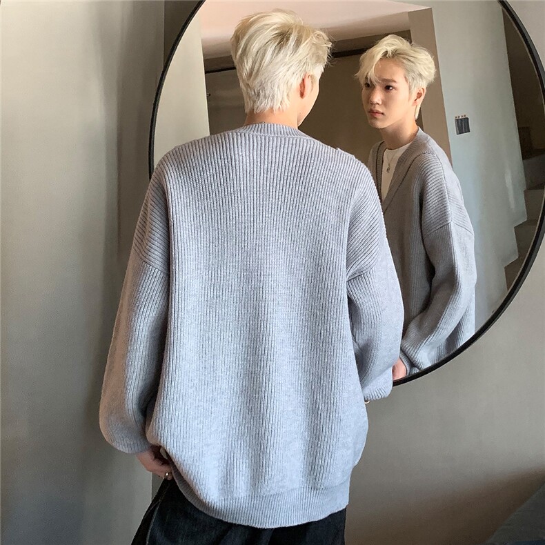 针织开衫外套男款秋冬V领落肩袖毛衣M20-P68,男装针织衫/毛衣,电商C307A