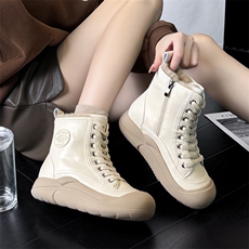 兔毛小白鞋女2024冬季新款高帮运动板鞋厚底女鞋复古百搭保暖女鞋，女鞋雪地靴，电商A223