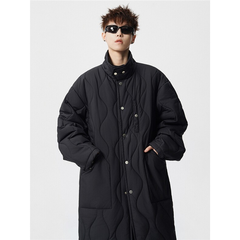 中长款葫芦格多口袋M-5XL大码涤纶小立领棉衣78164P138控218，男装棉衣，星座227-7