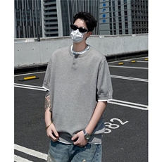 WJ0160-P63亚麻T恤男短袖宽松夏季薄款冰丝体恤潮流五分袖上衣，男装T恤，电商C233