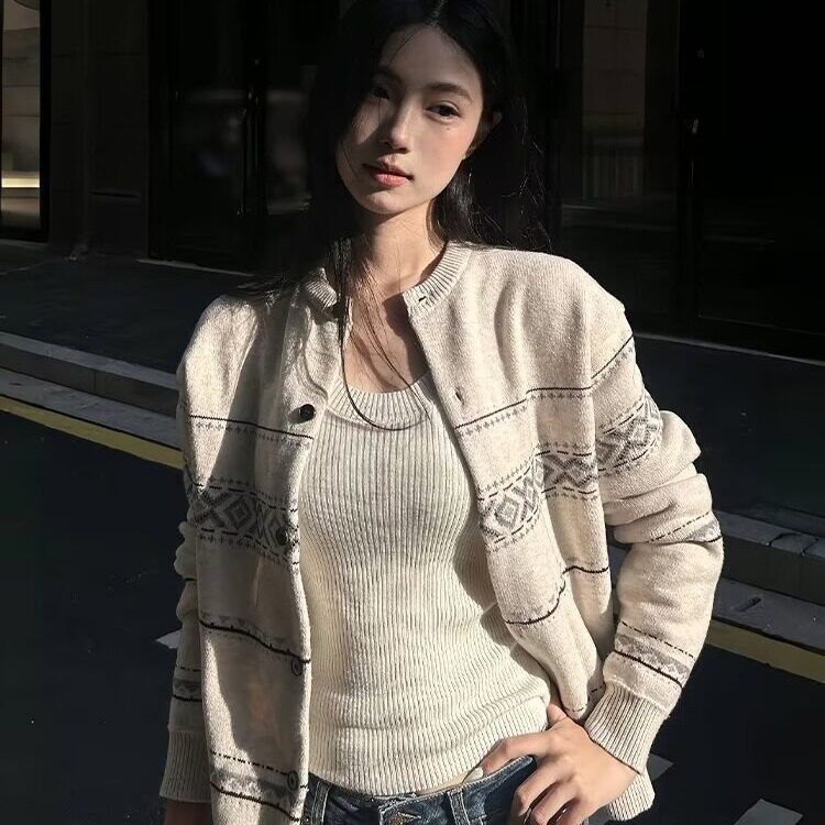 2025秋装新款羊毛混纺针织开衫外搭妈妈百搭春秋直筒上衣SWM269,男装卫衣,星座516A