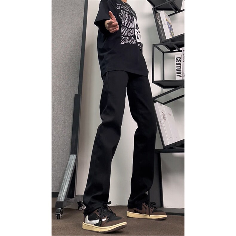 现货抖音品质黑色弹力修身直筒牛仔裤量大价格还可谈!,男装牛仔裤,星座310A-4