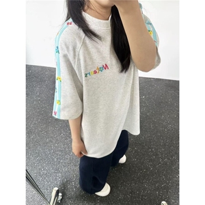 新款 夏季圆领短袖男款220g重磅纯棉刺绣款修身百搭 T1044图片