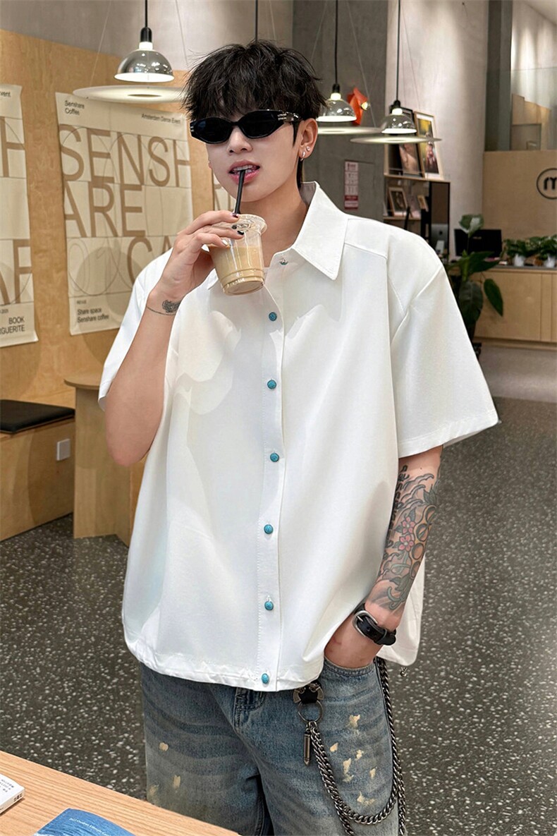 夏季垫肩UPF50+防晒衣短袖冰丝凉感衬衫薄男装外套防晒服S425特40,男装防晒衣,电商A233-1