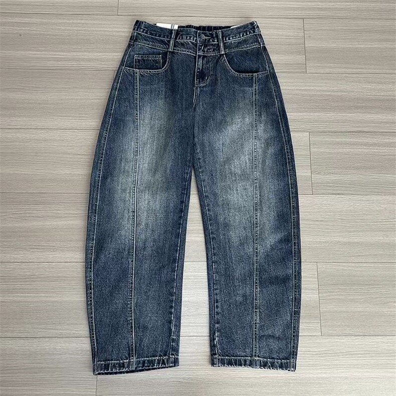 1506/QS370/P52复古美式牛仔裤潮牌时尚新款宽松显瘦阔腿长裤,男装牛仔裤,星座1506