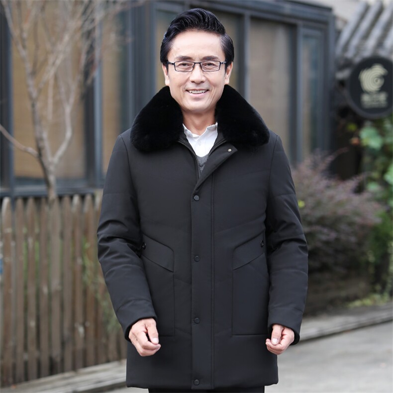 8819/父亲冬季棉袄爸爸冬装外套中长款加绒加厚老人棉服外套,男装棉衣,星座1216（原钱塘722）