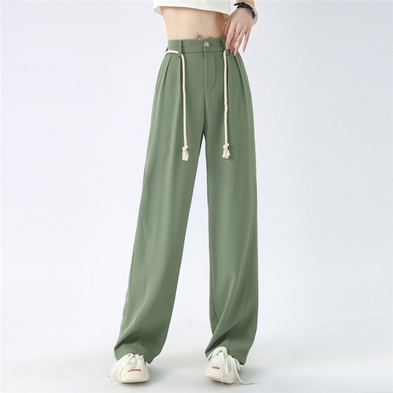 抖音质量夏季冰凉垂感军绿色西装冰丝裤D19P50控78，男装西服套装，电商A268