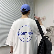 2025夏季短袖t恤衫男港风宽松打底衫潮流A210-A8307-P25控38，男装T恤，星座210-3