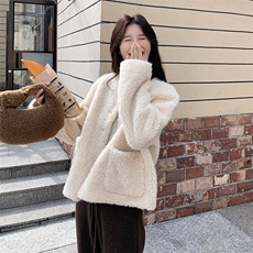 冬装新款皮毛一体加厚外套-195-k298，女装皮草，2D075