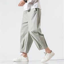 风夏哈伦裤灯笼裤休闲裤宽松阔腿裤运动大码亚麻裤男 920 P45图片