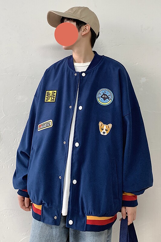2021春季情侣外套男夹克绣花个性动物XZ213-19JK11-P105,男装夹克,星座213
