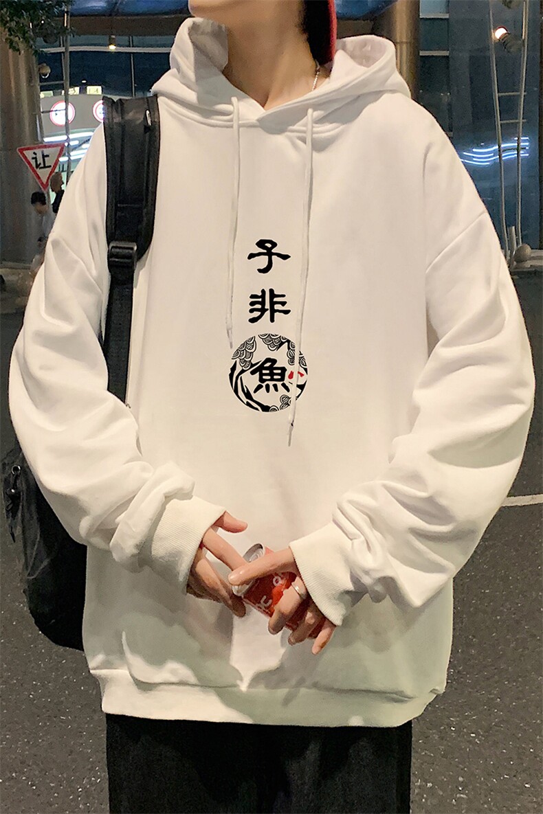 WY2070-P35加绒款-P40纯棉连帽卫衣男大码运动帽衫宽松薄外套男,男装卫衣,电商A040