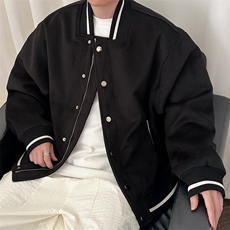 现货-秋冬毛呢棒球服潮牌宽松时尚外套休闲呢子夹克-AJ23058-P115，男装夹克，电商A351