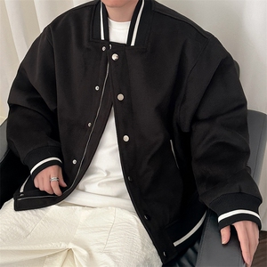 现货-秋冬毛呢棒球服潮牌宽松时尚外套休闲呢子夹克-AJ23058-P115图片