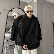 E12-P38美式重磅白色连帽卫衣，男装卫衣，电商B323A